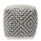 Baxton Studio Benjamin ModernBohemian Grey and Ivory Handwoven Cotton Blend Pouf Ottoman 191-11657-ZORO - alternate 2